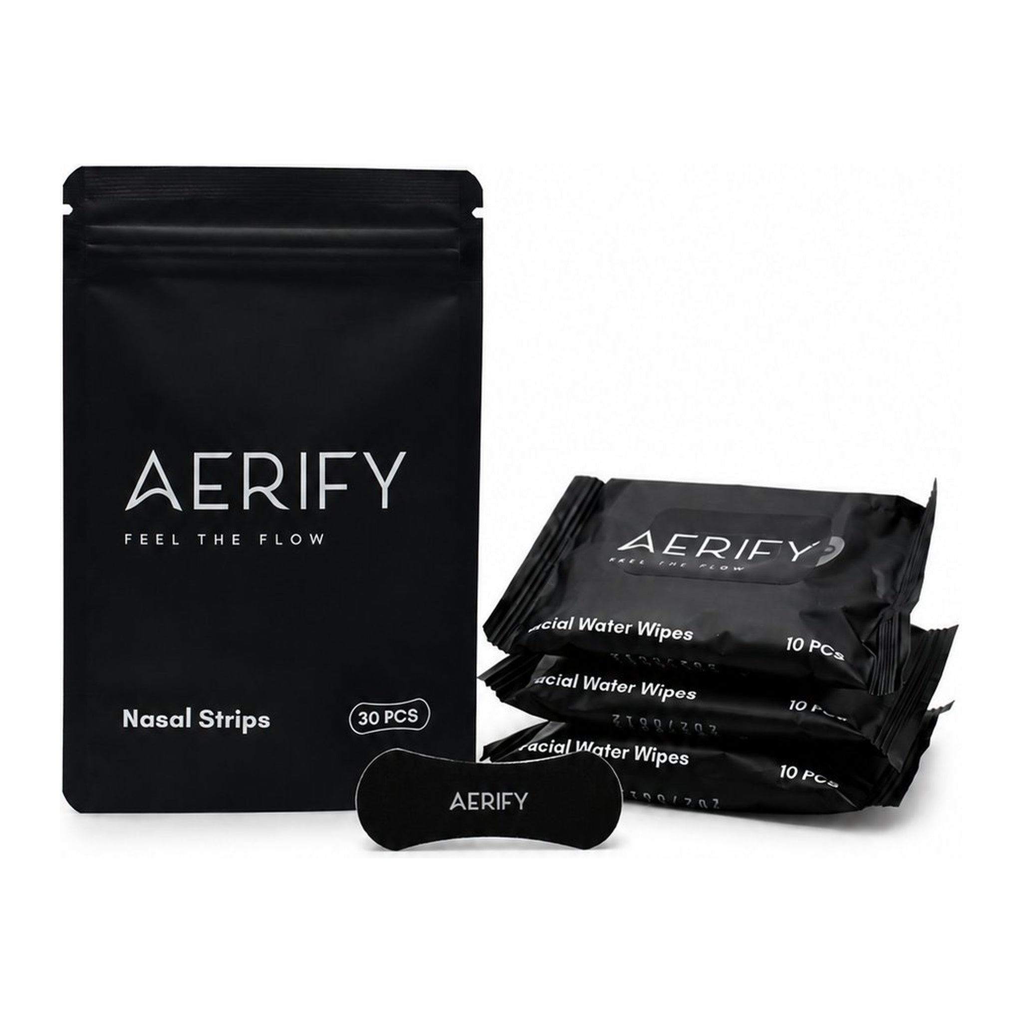 Aerify Nasal Strips – Better Breathing for Sleep & Performance (30 Pack + Free Facial Wipes)